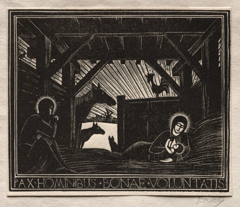 Christmas Gifts: Dawn by Eric Gill — complete composition