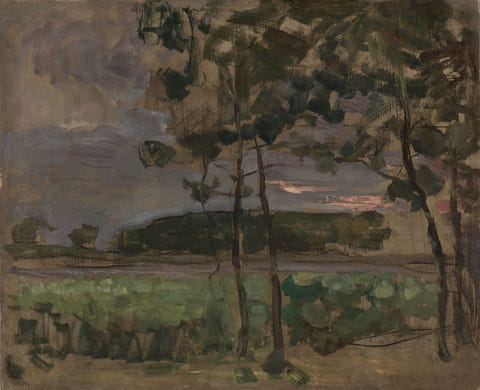 Piet Mondrian — Field with Young Trees in the Foreground, complete composition