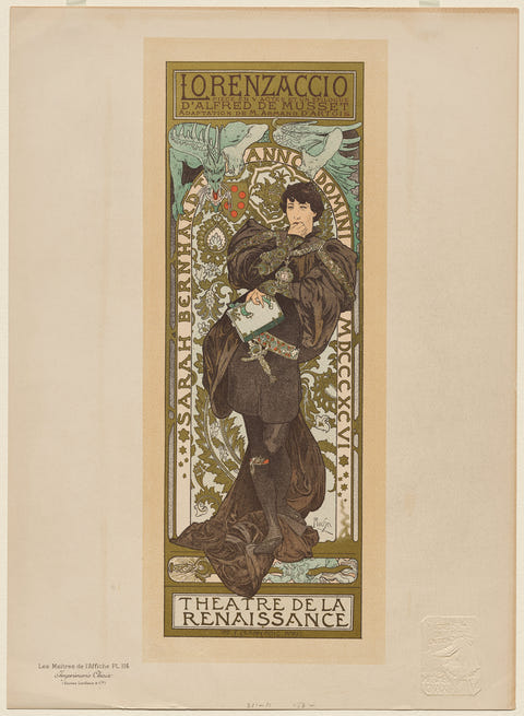 Lorenzaccio by Alphonse Mucha, complete composition