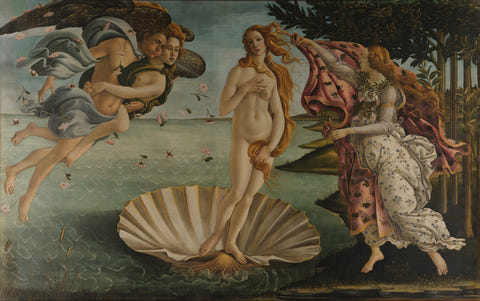 The Birth of Venus by Sandro Botticelli — complete composition