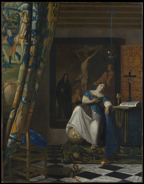 Johannes Vermeer — Allegory of the Catholic Faith Print