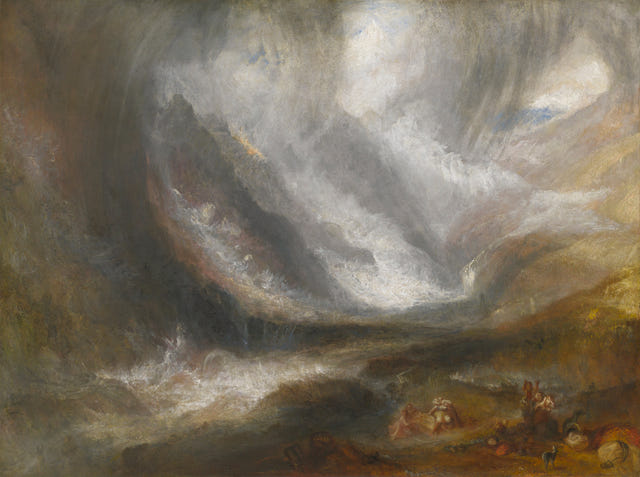 Valley of Aosta — Snowstorm, Avalanche and Thunderstorm by J. M. W. Turner — complete composition
