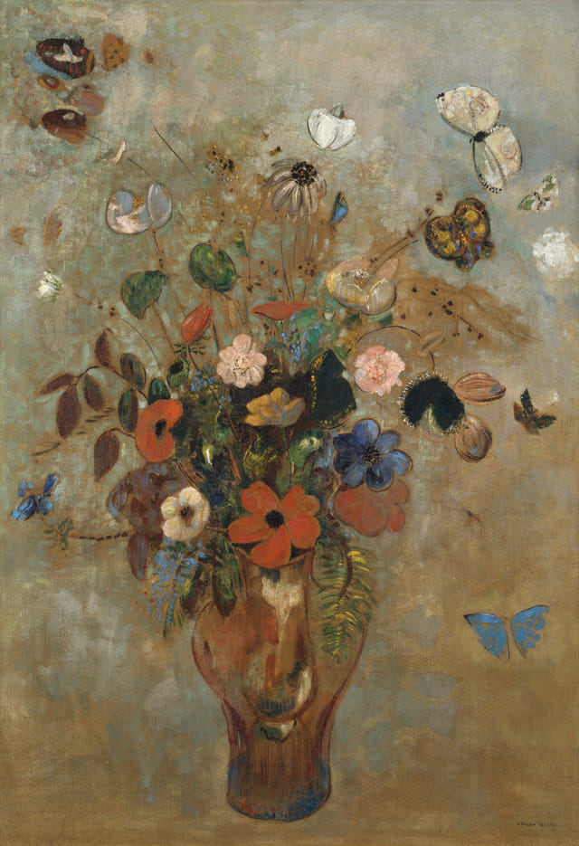 Still Life with Flowers by Odilon Redon — complete composition