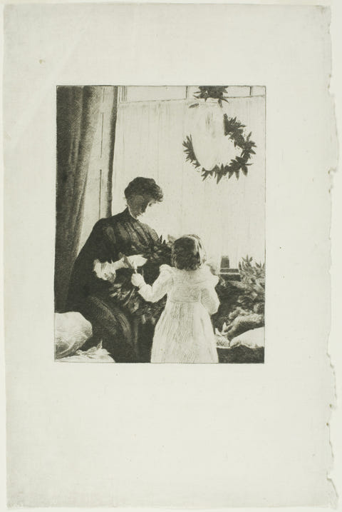 Christmas Greens by Julian Alden Weir — complete composition
