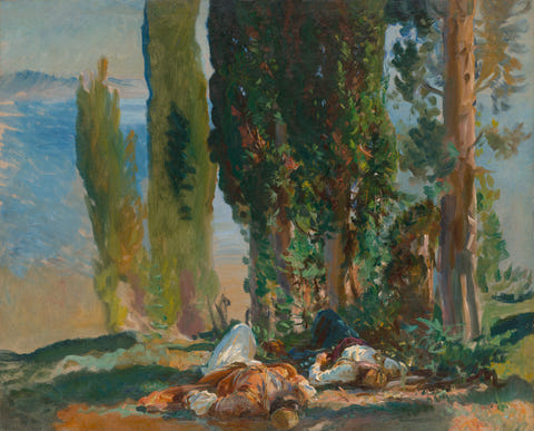 Under the Cypress Trees at Corfu by John Singer Sargent — complete composition