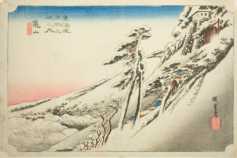 Kameyama — Weather Clearing after Snow by Utagawa Hiroshige — complete composition