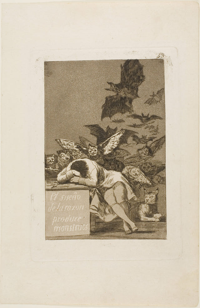 Francisco de Goya — The Sleep of Reason Produces Monsters Print