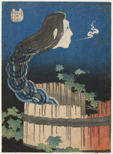 The Mansion of the Plates by Katsushika Hokusai — complete composition