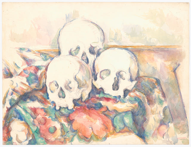 The Three Skulls by Paul Cézanne — complete composition