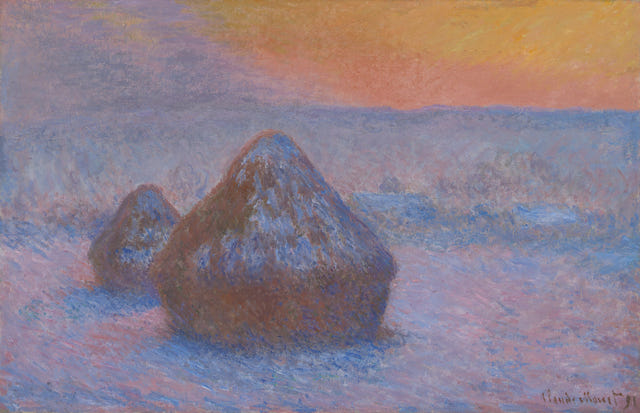 Stacks of Wheat — Sunset, Snow Effect by Claude Monet — complete composition
