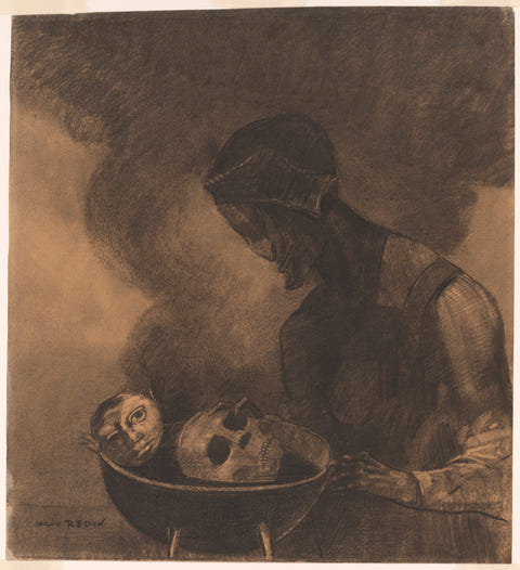 Cauldron of the Sorceress by Odilon Redon — complete composition