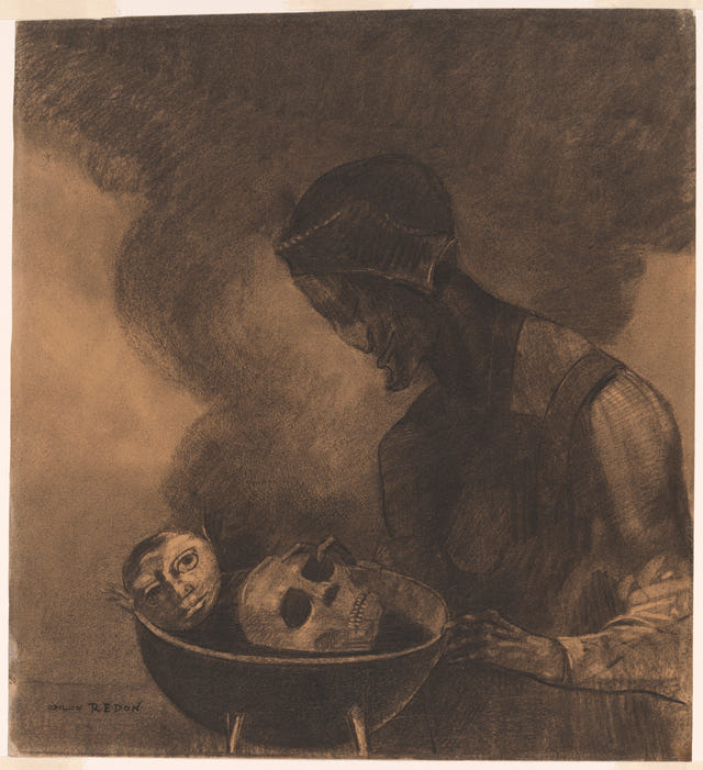 Cauldron of the Sorceress by Odilon Redon — complete composition