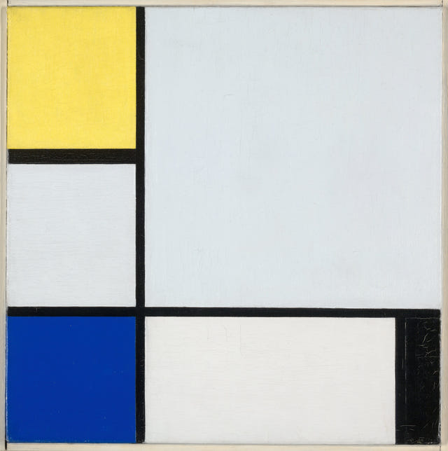 Composition with Yellow, Blue, Black and Light Blue by Piet Mondrian — complete composition