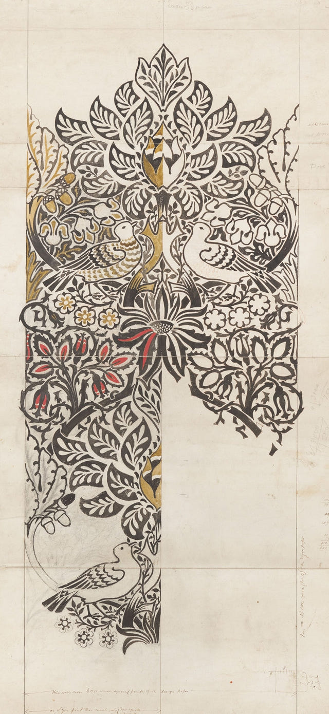 Dove and Rose by William Morris — complete composition