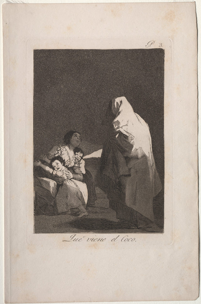 Here Comes the Bogeyman by Francisco de Goya — complete composition