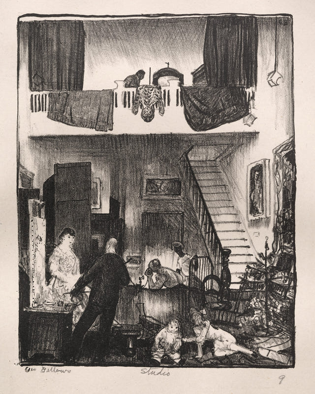 George Bellows — The Studio, Christmas 1916 Print