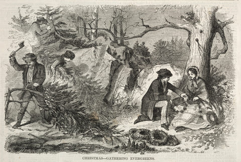 Christmas — Gathering Evergreens by Winslow Homer — complete composition