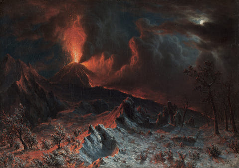 Mount Vesuvius at Midnight by Albert Bierstadt — complete composition