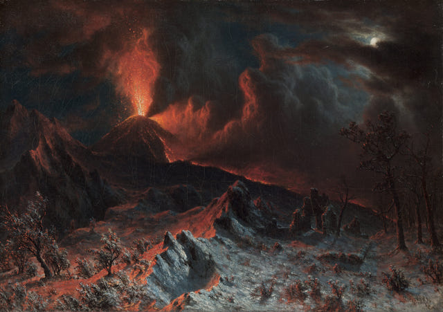 Mount Vesuvius at Midnight by Albert Bierstadt — complete composition