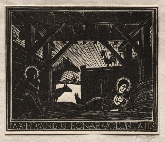 Eric Gill — Christmas Gifts: Dawn Print