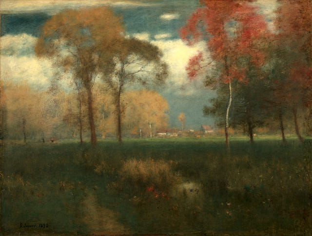 Sunny Autumn Day by George Inness — complete composition