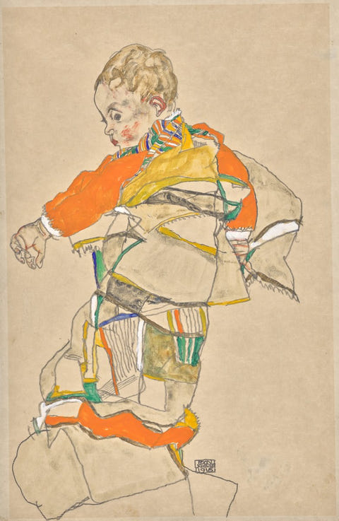 Egon Schiele — Portrait of a Child (Anton Peschka Jr.), complete composition