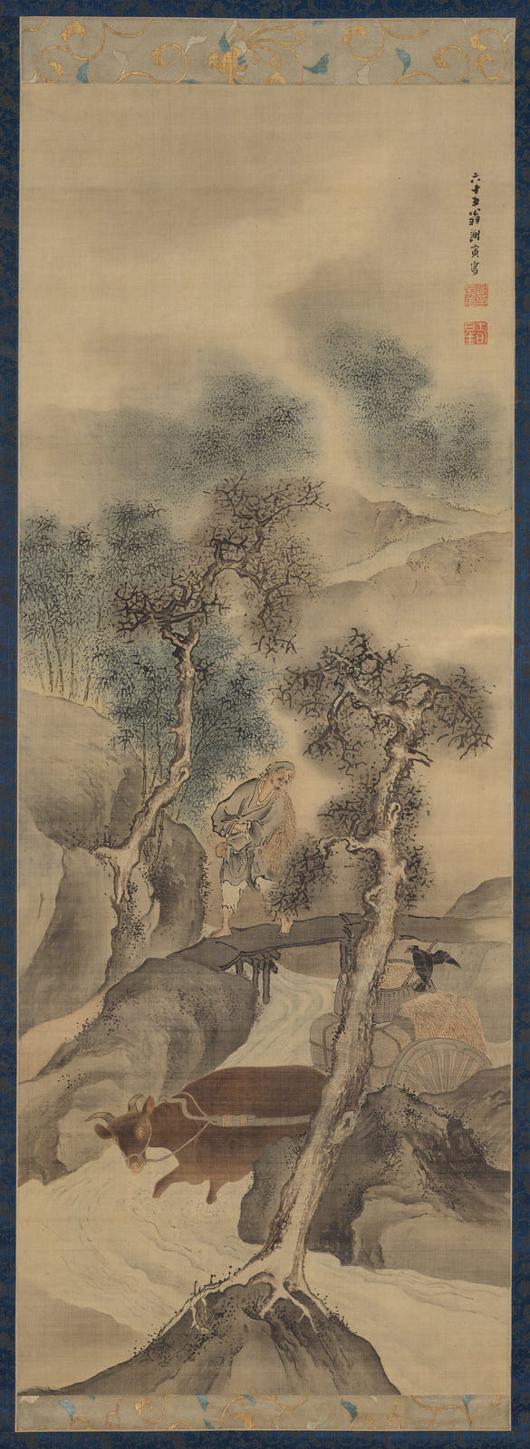Farmer Returning Home in Autumn by Yosa Buson — complete composition