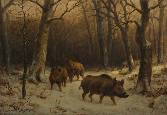 Rosa Bonheur — Wild Boars in the Snow Print