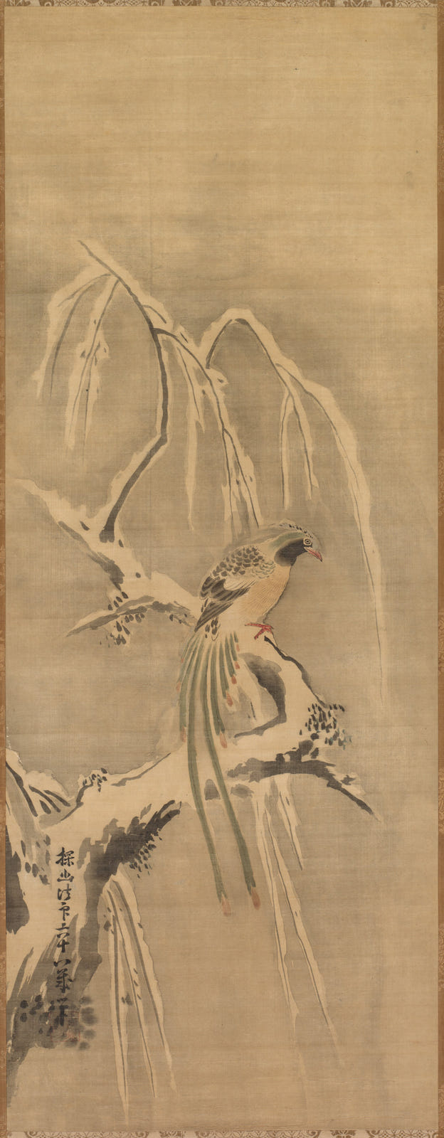 Kano Tan’yū — Chinese Bird on Snow-Laden Branch Print