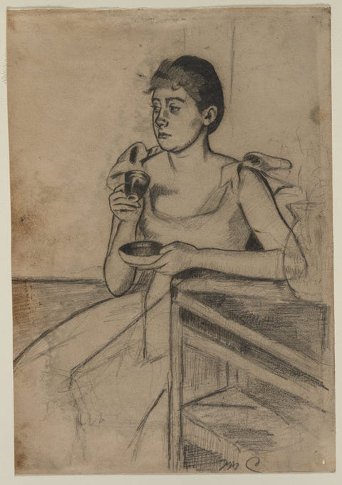 Mary Cassatt — After-Dinner Coffee, complete composition
