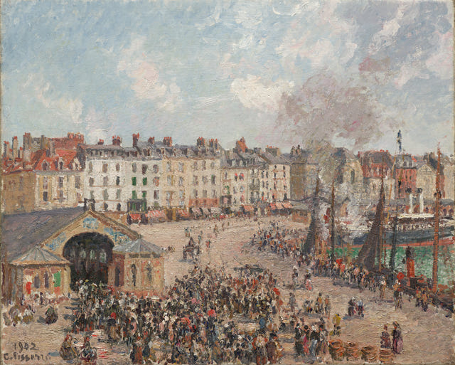 Fishmarket by Camille Pissarro — complete composition