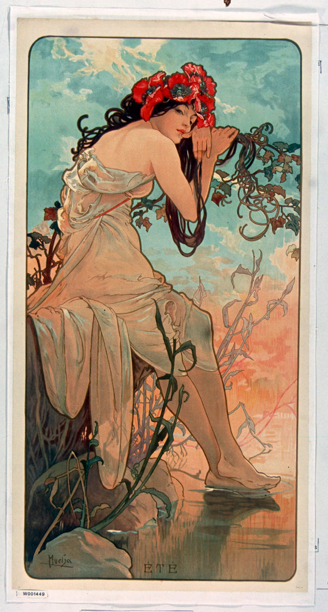 The Seasons: Summer by Alphonse Mucha, complete composition