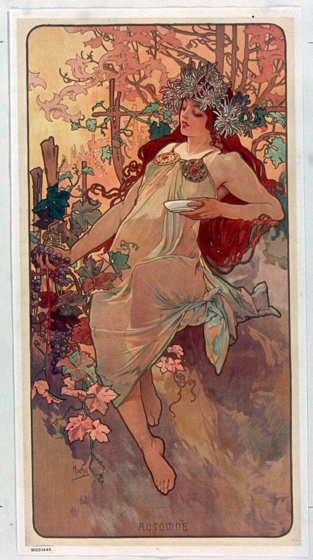 The Seasons: Autumn by Alphonse Mucha, complete composition