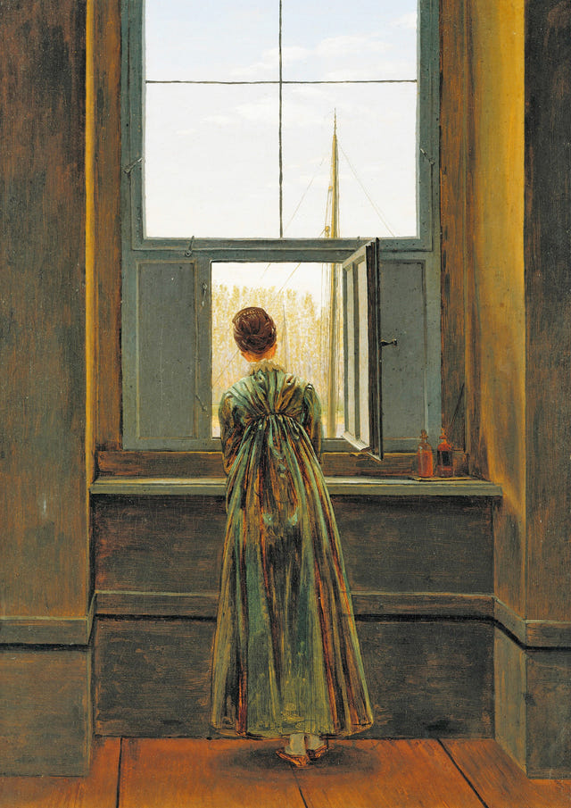 Woman at a Window by Caspar David Friedrich — complete composition