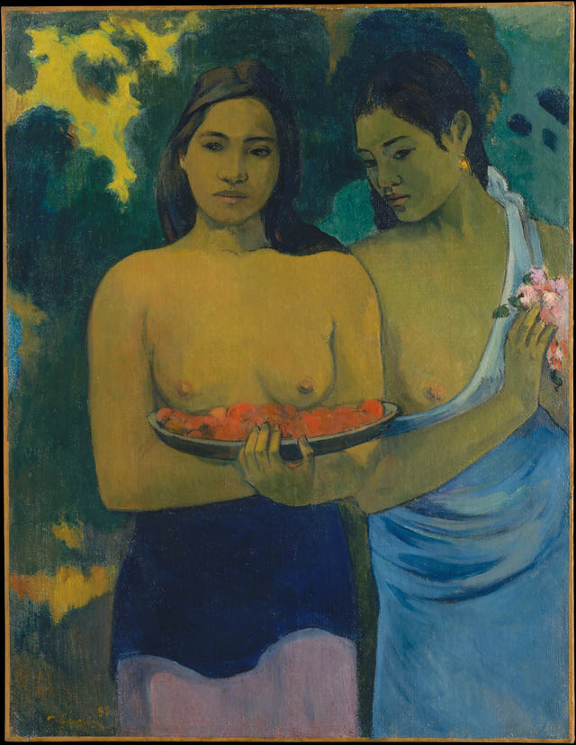 Two Tahitian Women by Paul Gauguin — complete composition