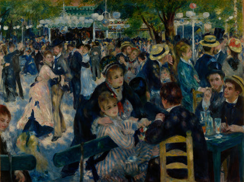 Dance at Le Moulin de la Galette by Pierre-Auguste Renoir — complete composition