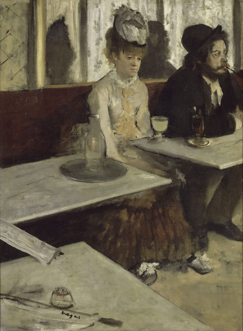 L’Absinthe by Edgar Degas — complete composition