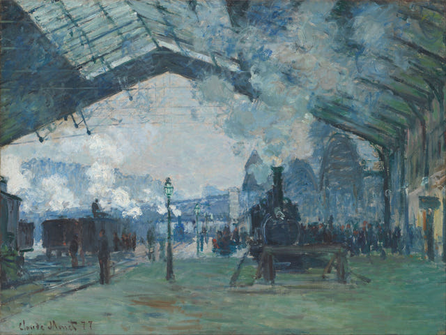 Arrival of the Normandy Train, Gare Saint-Lazare by Claude Monet — complete composition