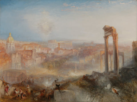 Modern Rome — Campo Vaccino by J. M. W. Turner — complete composition