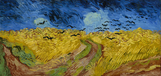 Wheatfield with Crows by Vincent van Gogh — complete composition