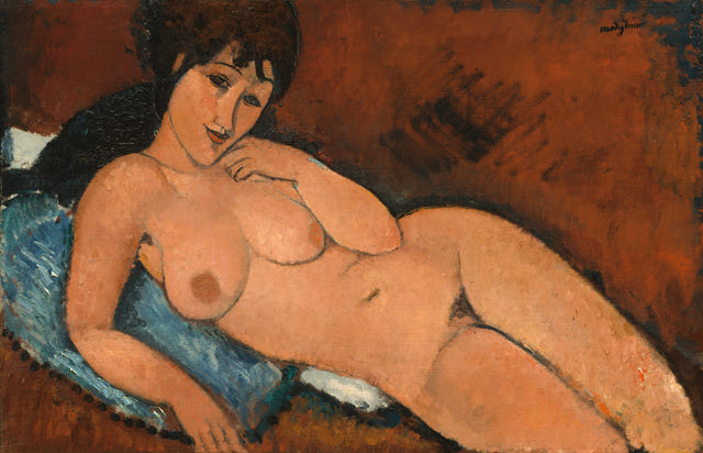 Amedeo Modigliani — Nude on a Blue Cushion Print