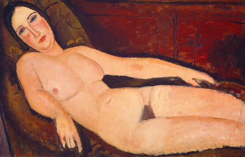 Nude on a Divan by Amedeo Modigliani — complete composition