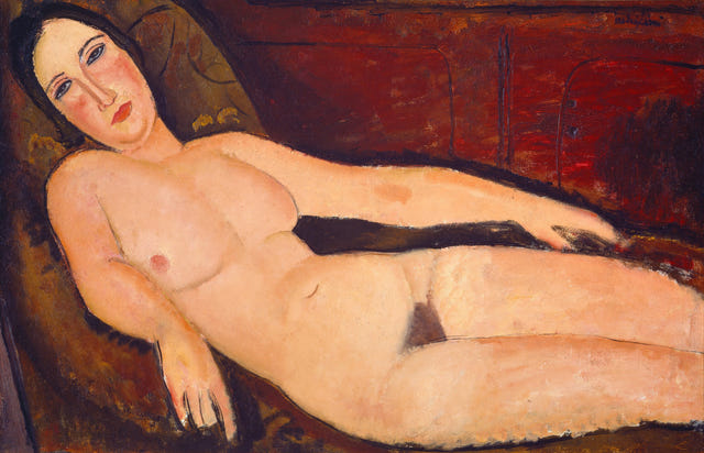 Nude on a Divan by Amedeo Modigliani — complete composition