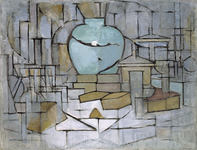 Still Life with Gingerpot II by Piet Mondrian — complete composition
