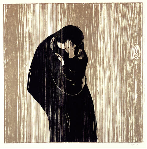 Edvard Munch — The Kiss IV — Woodcut Print