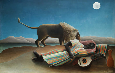 The Sleeping Gypsy by Henri Rousseau — complete composition