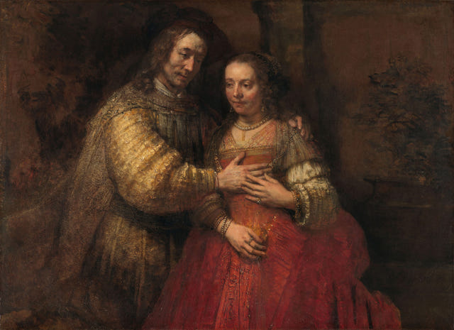 The Jewish Bride by Rembrandt van Rijn — complete composition