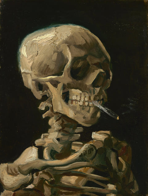 Vincent van Gogh — Skull of a Skeleton with a Burning Cigarette Print