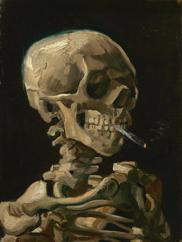 Vincent van Gogh — Skull of a Skeleton with a Burning Cigarette Print