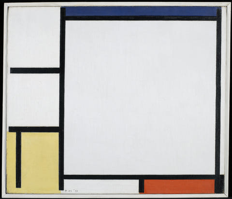 Composition with Blue, Red, Yellow, and Black by Piet Mondrian, complete composition